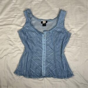 Vintage y2k Studio 1940 blue fairy corset top